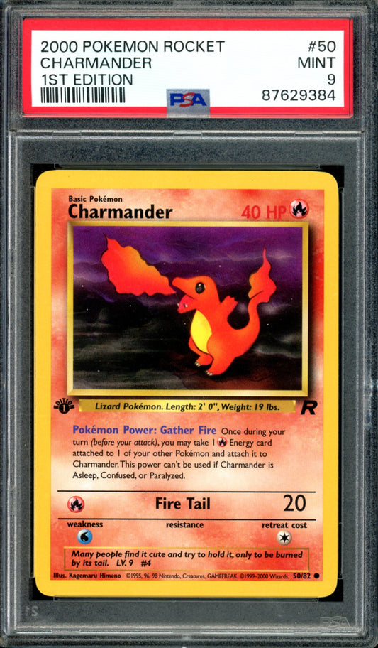 PSA 9 1st Edition Charmander (50/82) [Team Rocket]