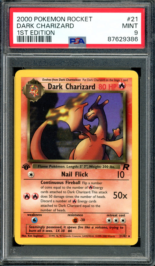 PSA 9 1st Edition Dark Charizard (21/82) [Team Rocket]