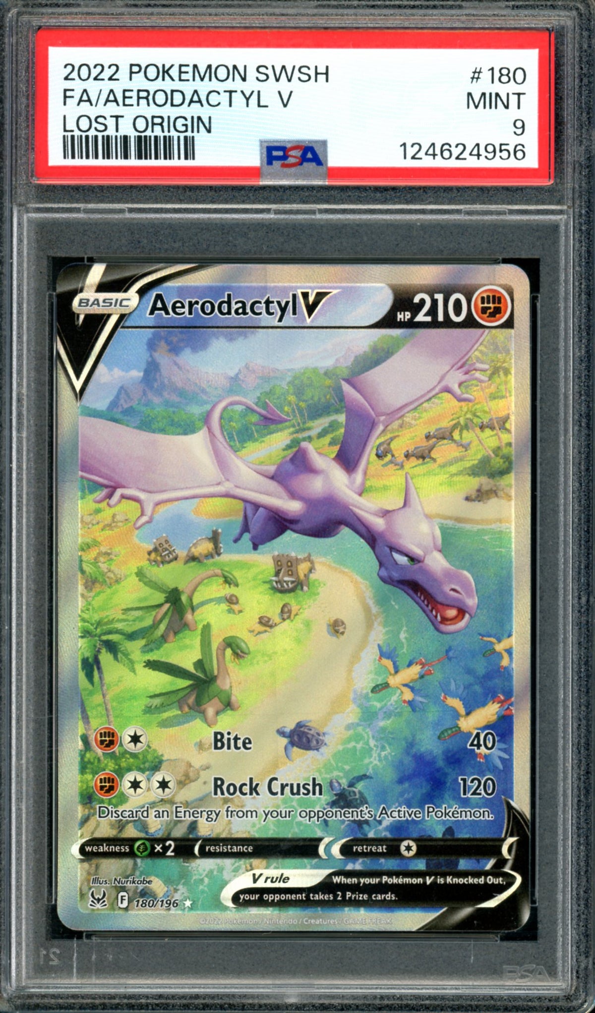 PSA 9 Aerodactyl V (180/196) [Lost Origin]