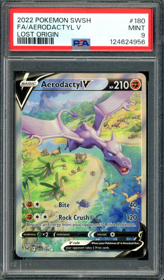 PSA 9 Aerodactyl V (180/196) [Lost Origin]