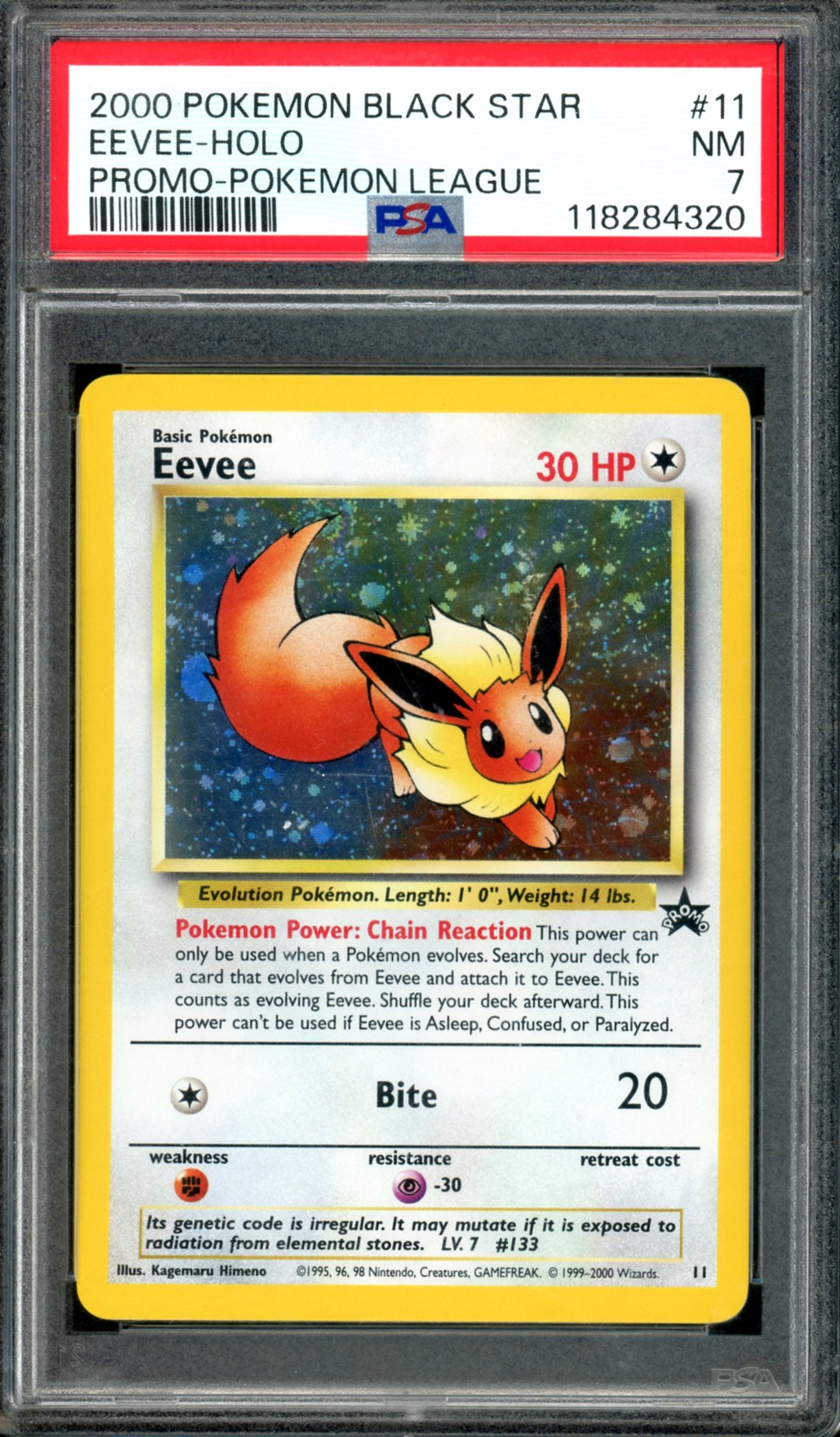 PSA 7 Eevee (11) [Black Star Promo]