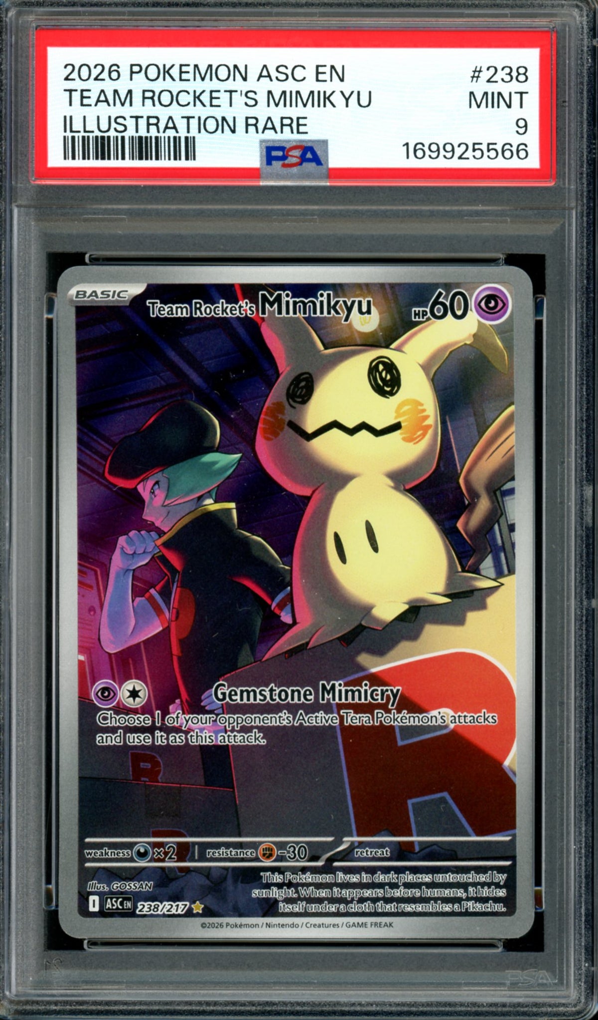 PSA 9 Team Rocket's Mimikyu (238/217) [Ascended Heroes]