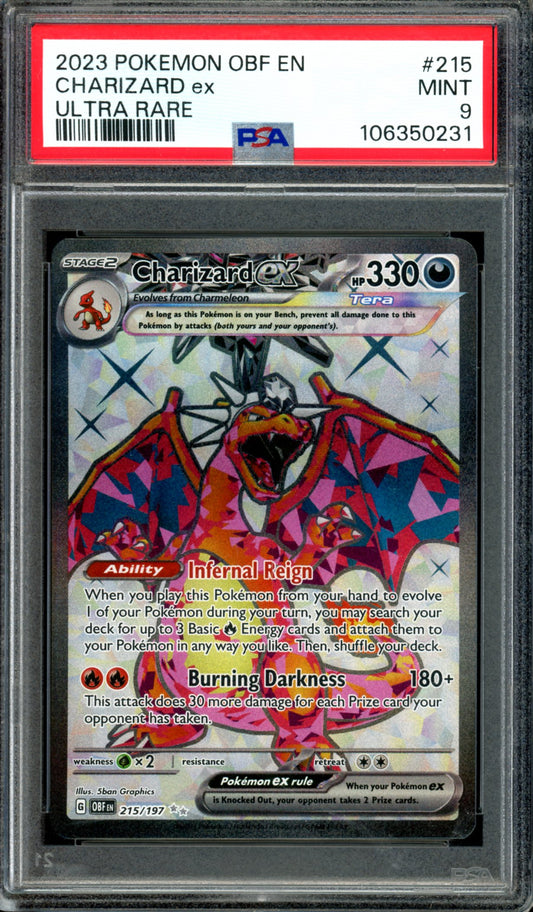 PSA 9 Charizard EX (215/197) [Obsidian Flames]