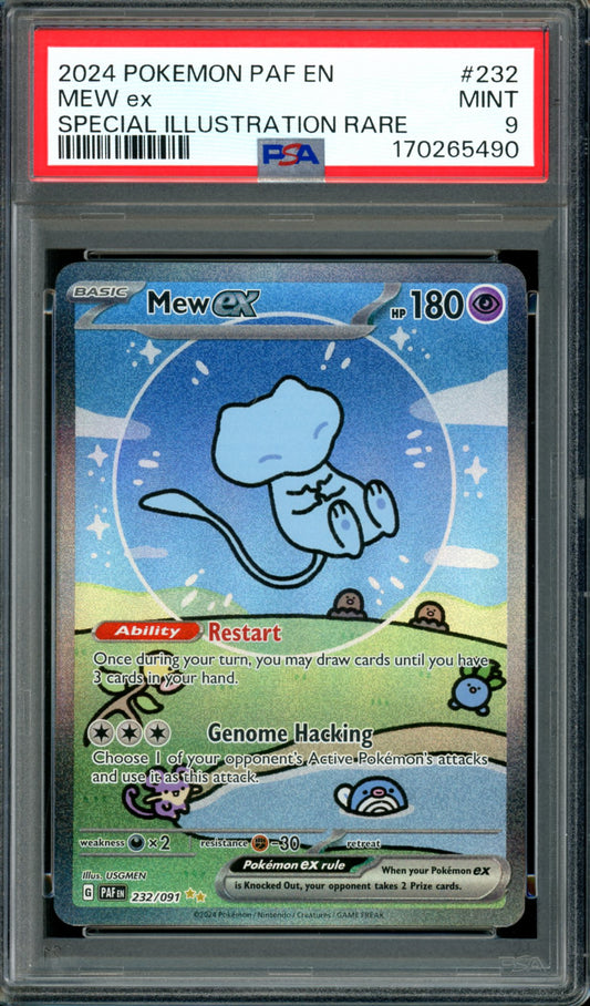 PSA 9 Mew EX (232/091) [Paldean Fates]