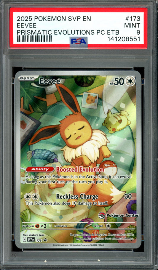 PSA 9 Eevee Pokemon Center (SVP173) [Black Star Promo]
