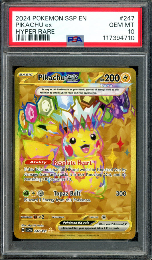 PSA 10 Pikachu EX (247/191) [Surging Sparks]