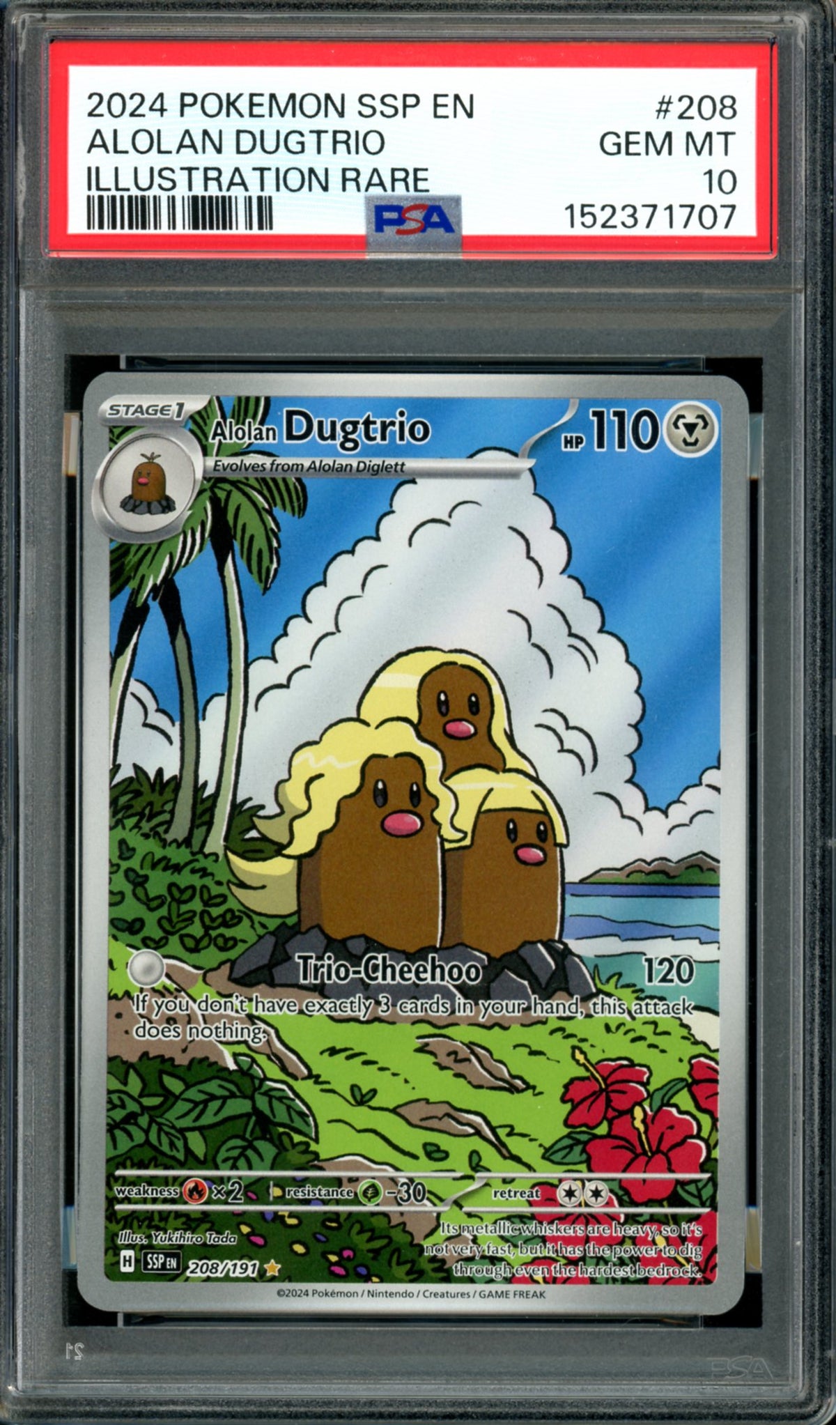 PSA 10 Alolan Dugtrio (208/191) [Surging Sparks]