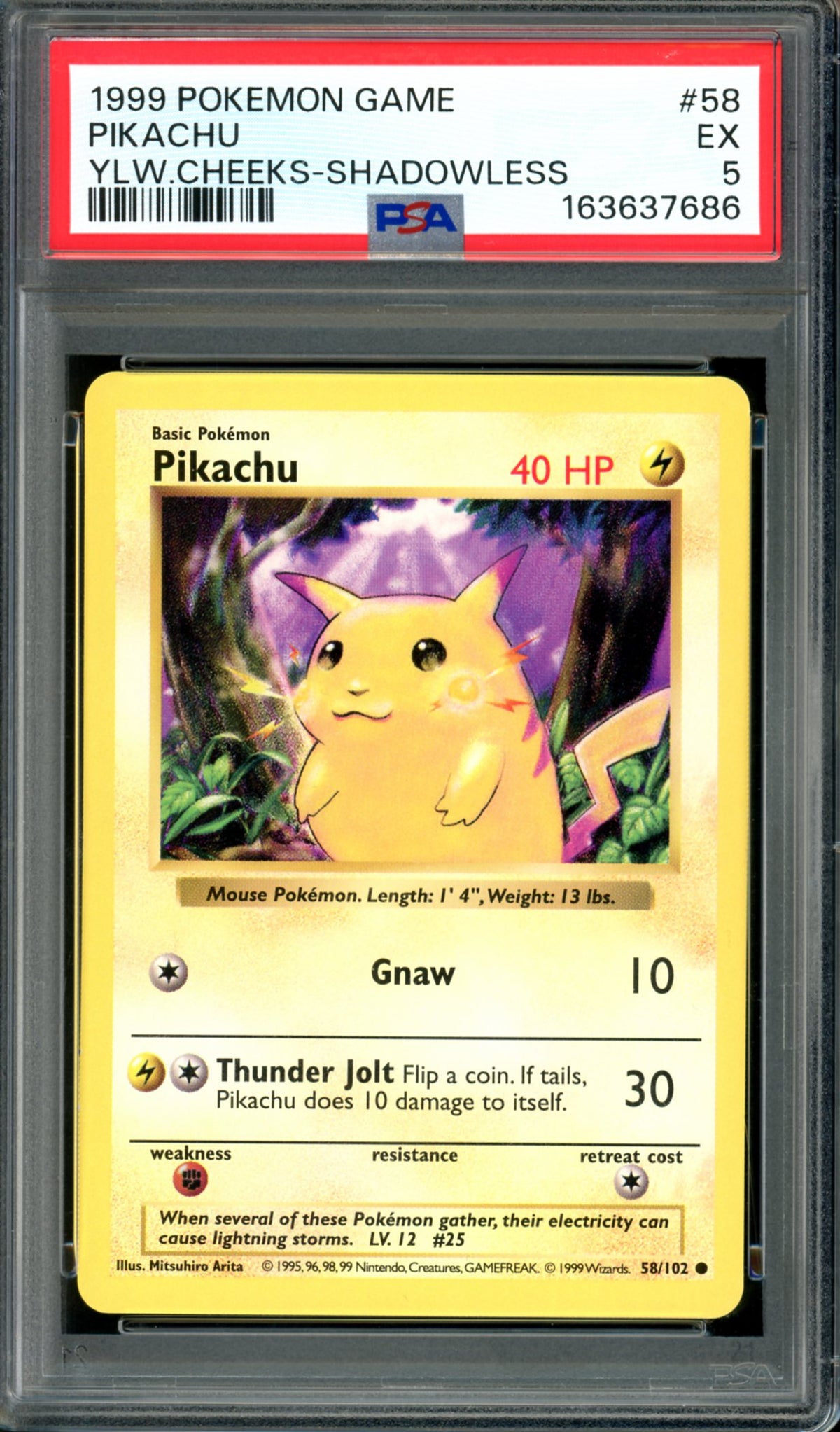 PSA 5 Shadowless Pikachu (58/102) [Base Set]
