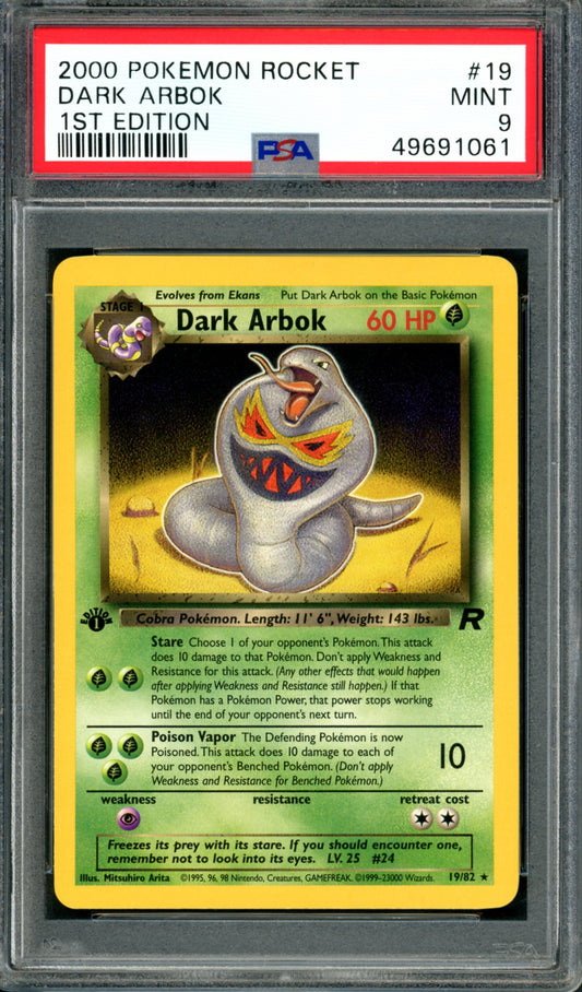 PSA 9 1st Edition Dark Arbok (19/82) [Team Rocket]