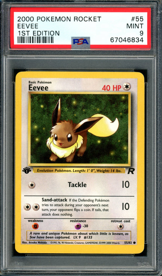 PSA 9 1st Edition Eevee (55/82) [Team Rocket]