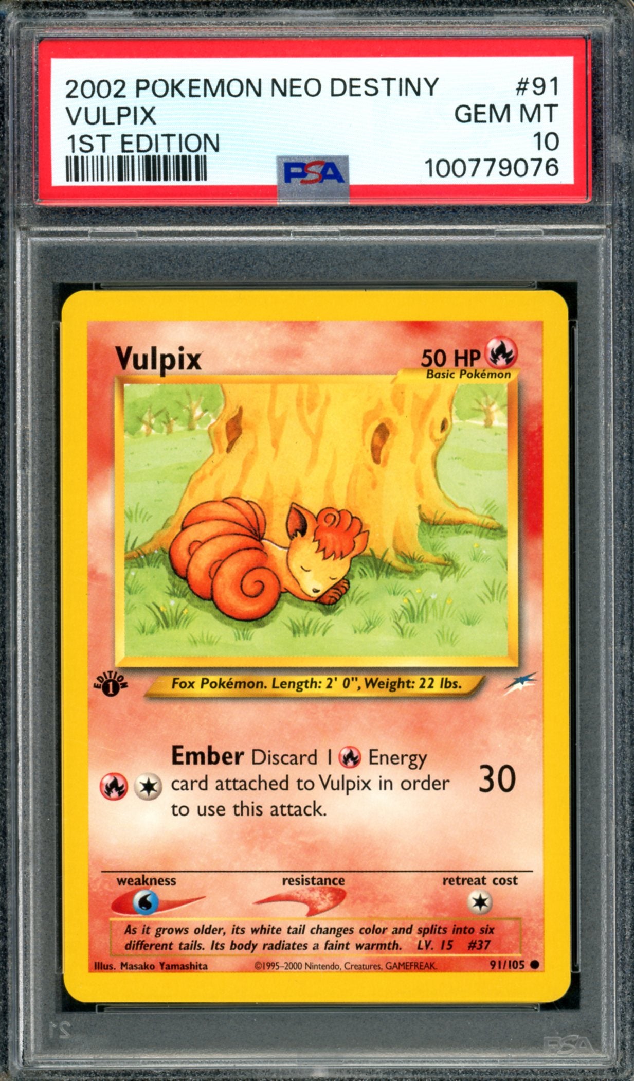 PSA 10 1st Edition Vulpix (91/105) [Neo Destiny]