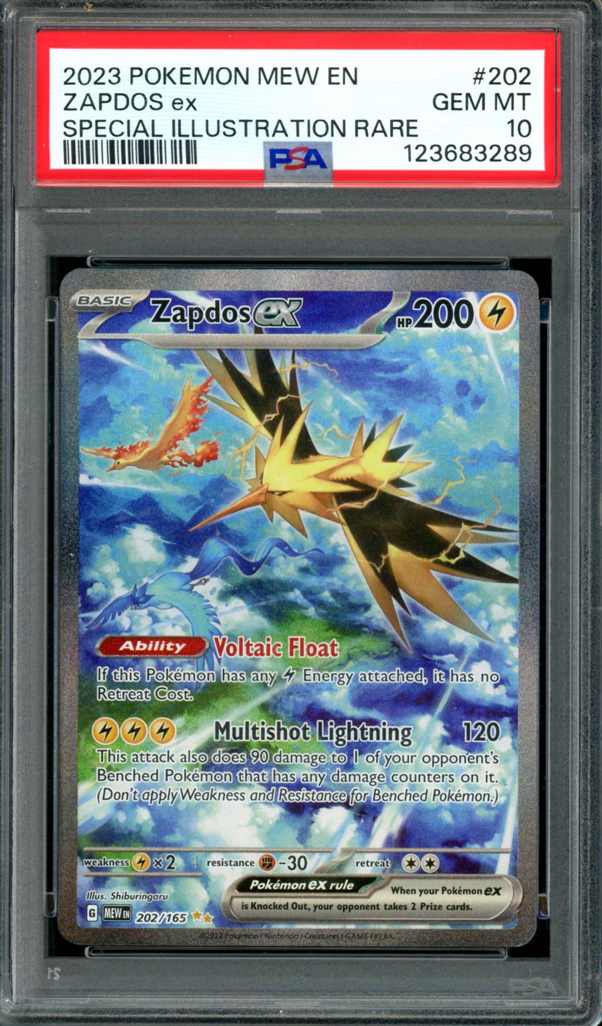 PSA 10 Zapdos EX (202/165) [151]
