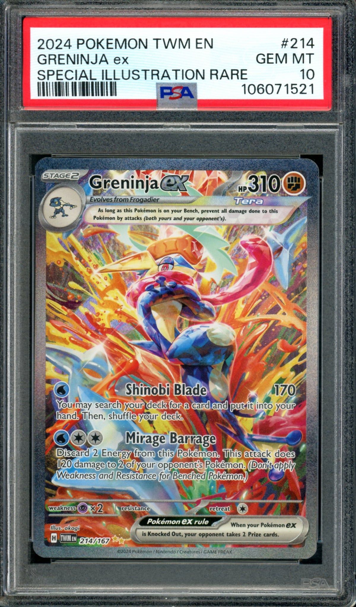 PSA 10 Greninja EX (214/167) [Twilight Masquerade]