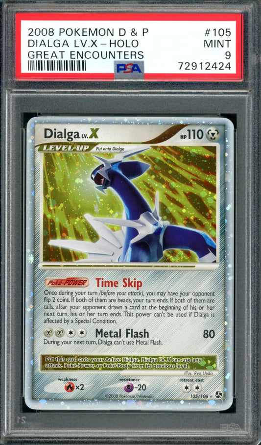 PSA 9 Dialga LV.X (105/106) [Great Encounters]