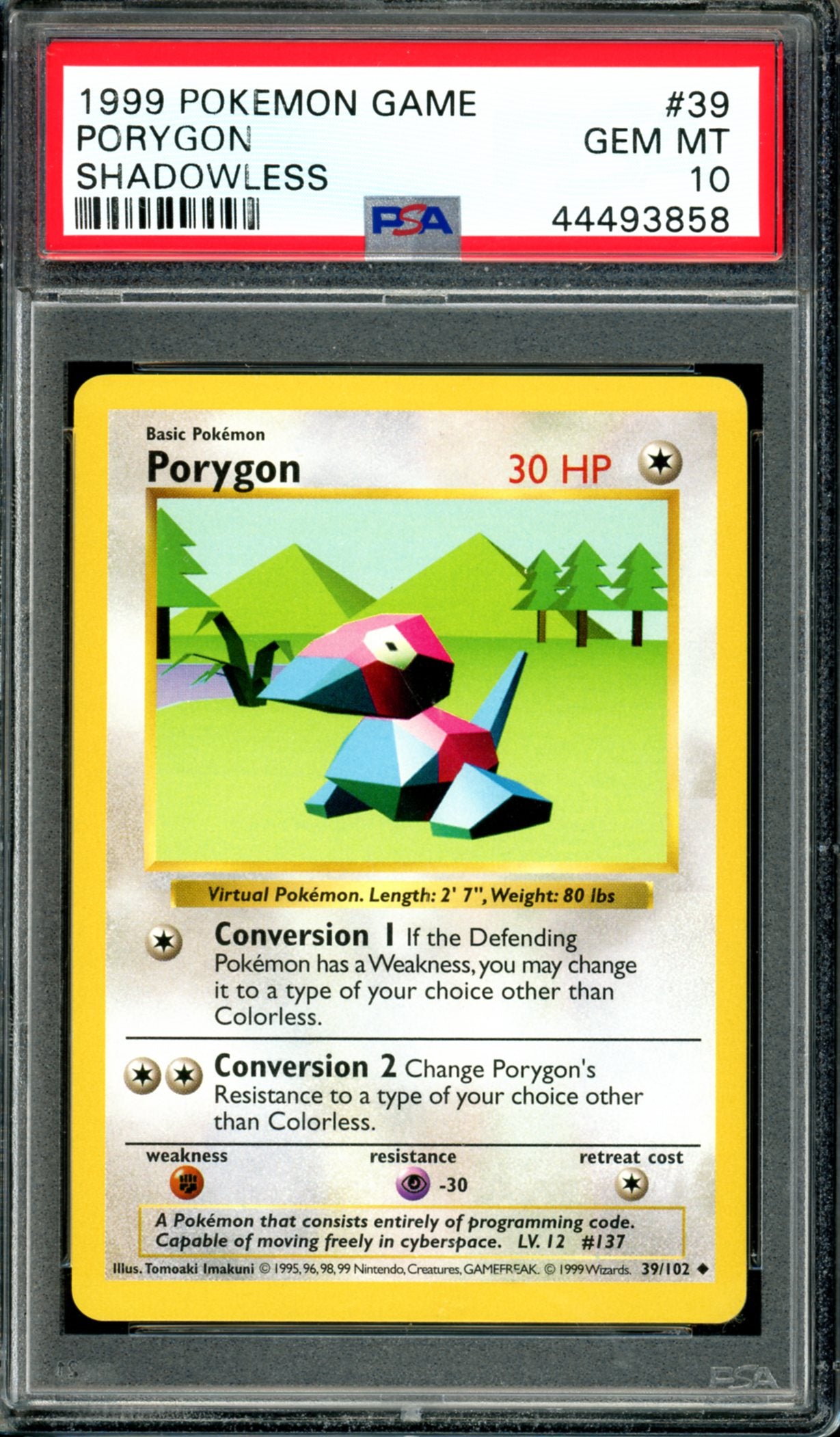 PSA 10 Shadowless Porygon (39/102) [Base Set]