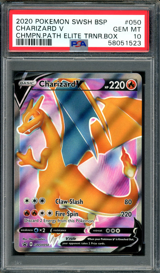 PSA 10 Charizard V (SWSH050) [Black Star Promo]