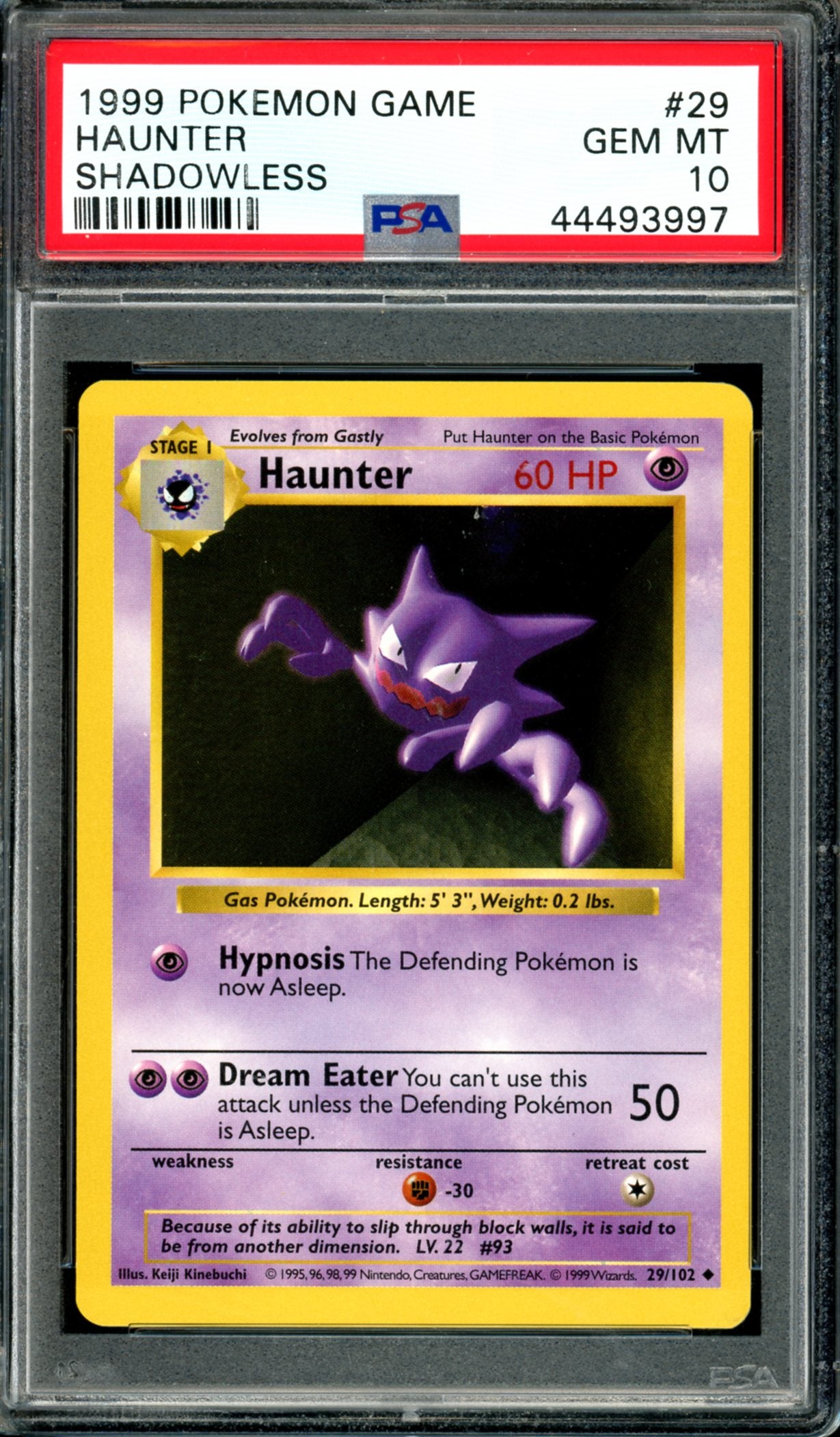 PSA 10 Shadowless Haunter (29/102) [Base Set]