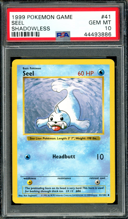 PSA 10 Shadowless Seel (41/102) [Base Set]