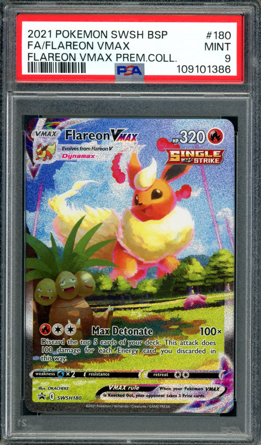 PSA 9 Flareon VMAX (SWSH180) [Black Star Promo]