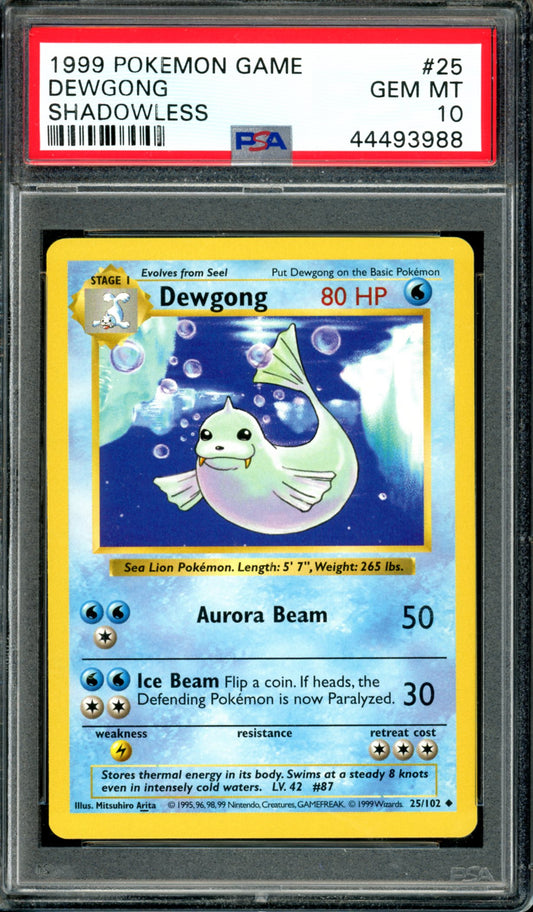 PSA 10 Shadowless Dewgong (25/102) [Base Set]