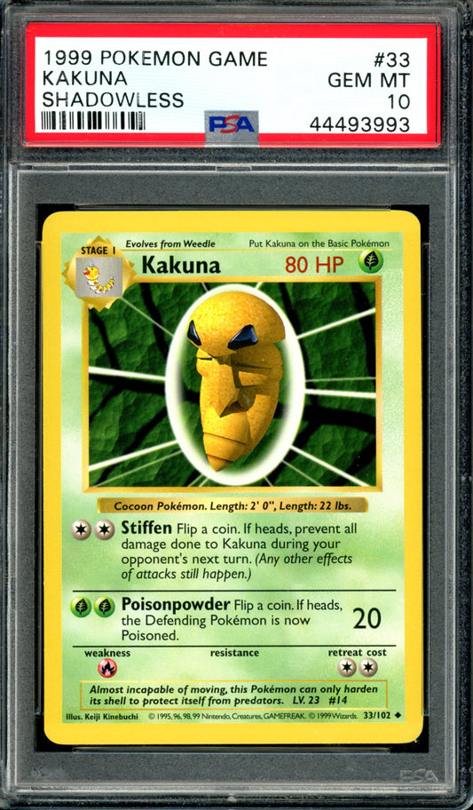 PSA 10 Shadowless Kakuna (33/102) [Base Set]
