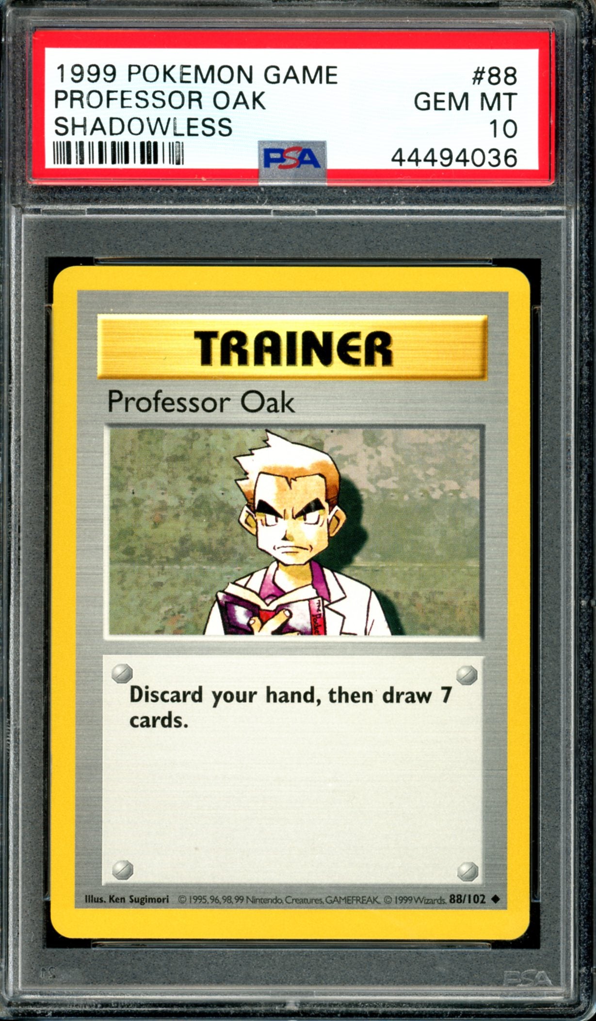 PSA 10 Shadowless Professor Oak (88/102) [Base Set]