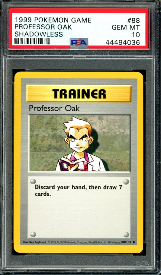 PSA 10 Shadowless Professor Oak (88/102) [Base Set]