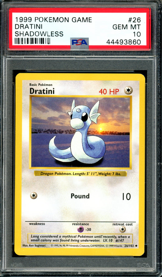 PSA 10 Shadowless Dratini (26/102) [Base Set]