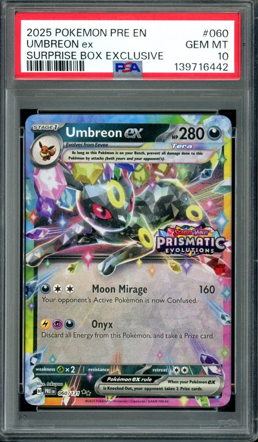 PSA 10 Umbreon EX (060/131) [Prismatic Evolutions Surprise Box]