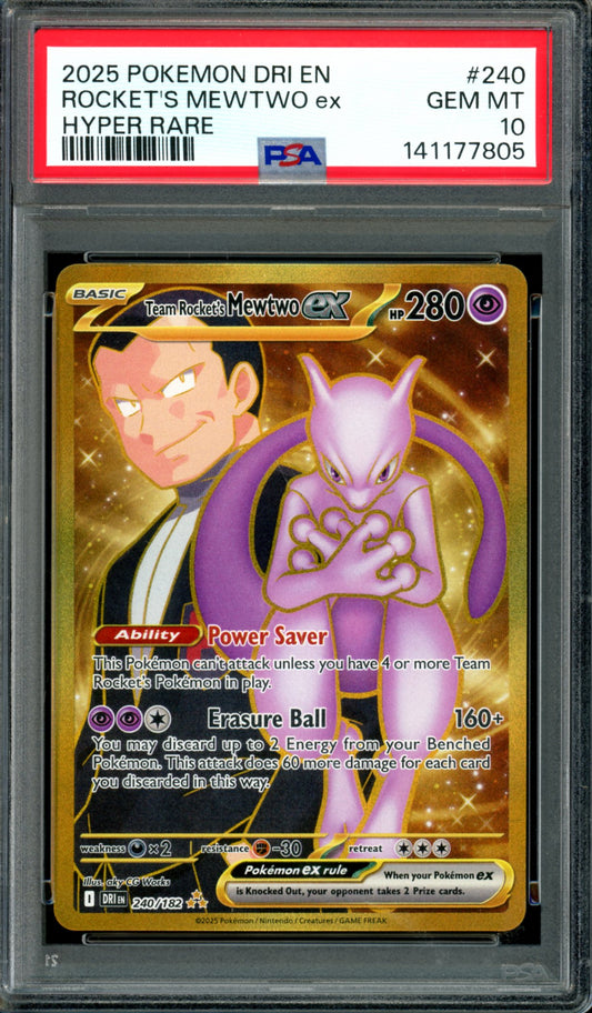 PSA 10 Team Rocket's Mewtwo (240/182) [Destined Rivals]