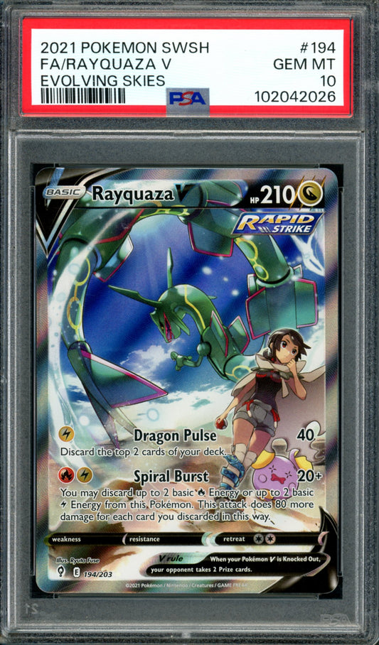 PSA 10 Rayquaza V (194/203) [Evolving Skies]