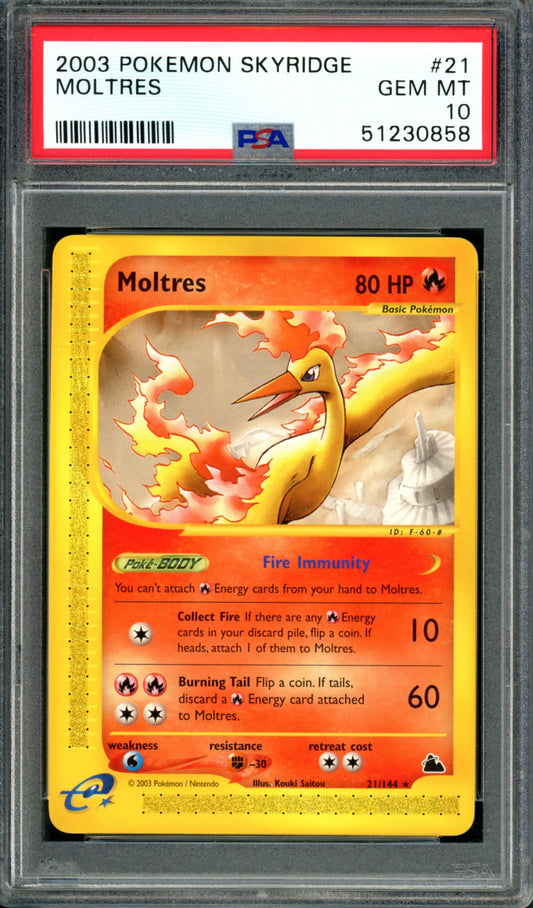 PSA 10 Moltres (21/144) [Skyridge]