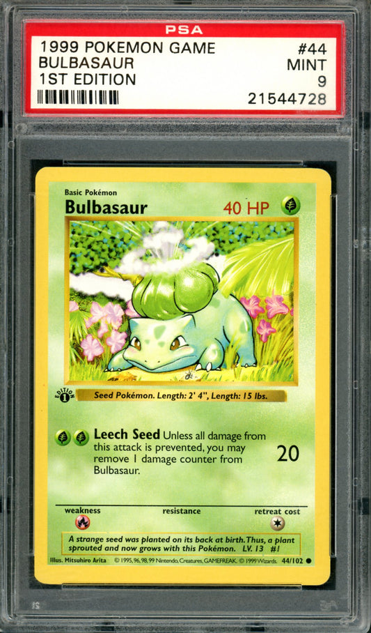 PSA 9 1st Edition Bulbasaur (44/102) [Base Set]