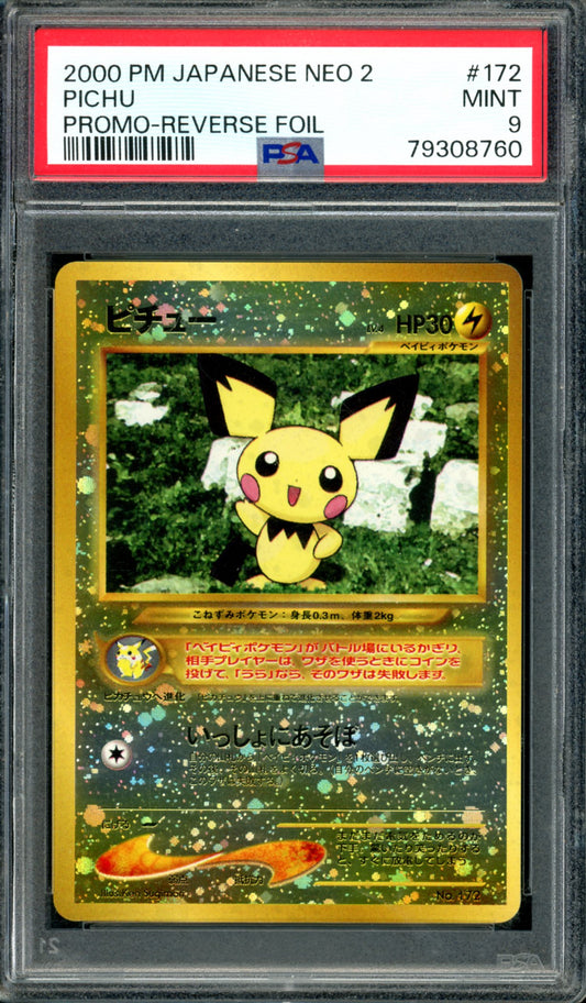 PSA 9 Pichu (172) [Japanese Neo 2]
