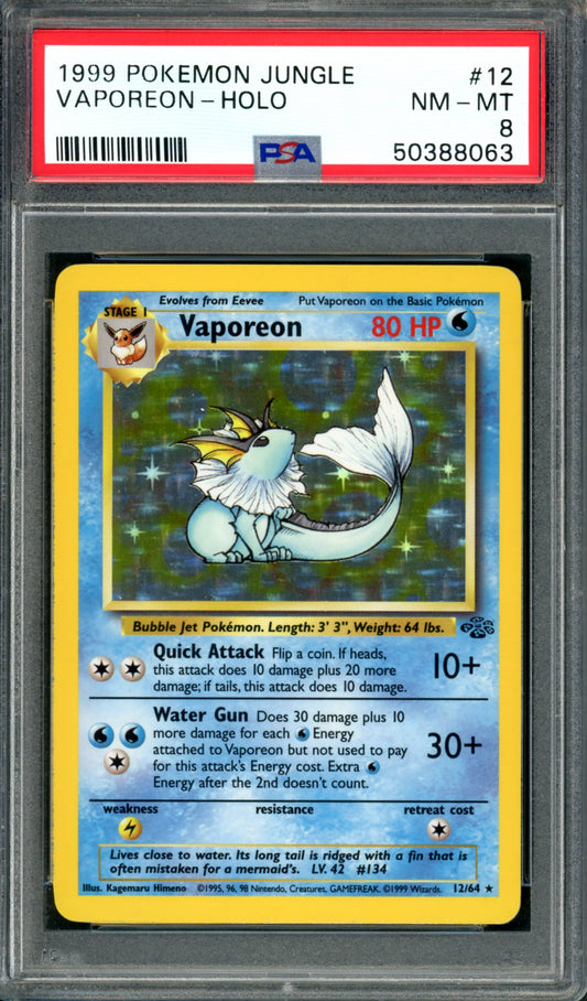 PSA 8 Vaporeon (12/64) [Jungle]
