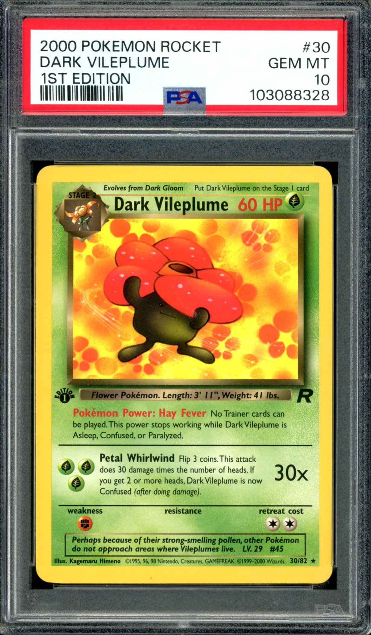 PSA 10 1st Edition Dark Vileplume (30/82) [Team Rocket]