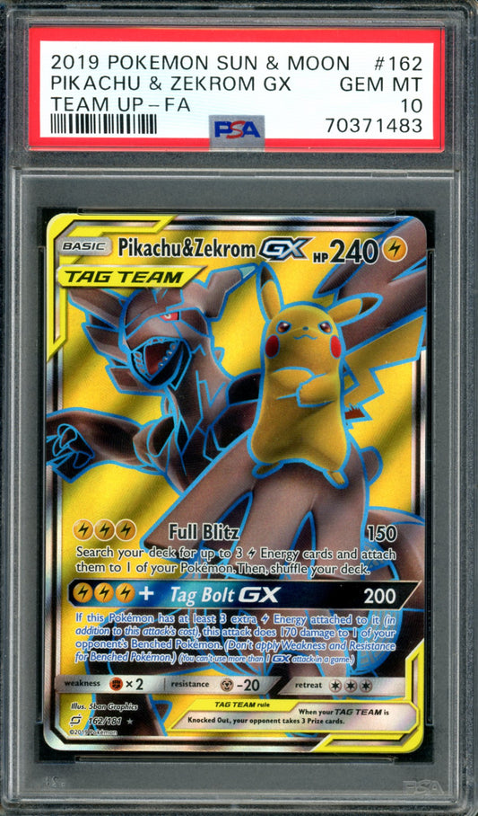 PSA 10 Pikachu & Zekrom GX (162/181) [Team Up]
