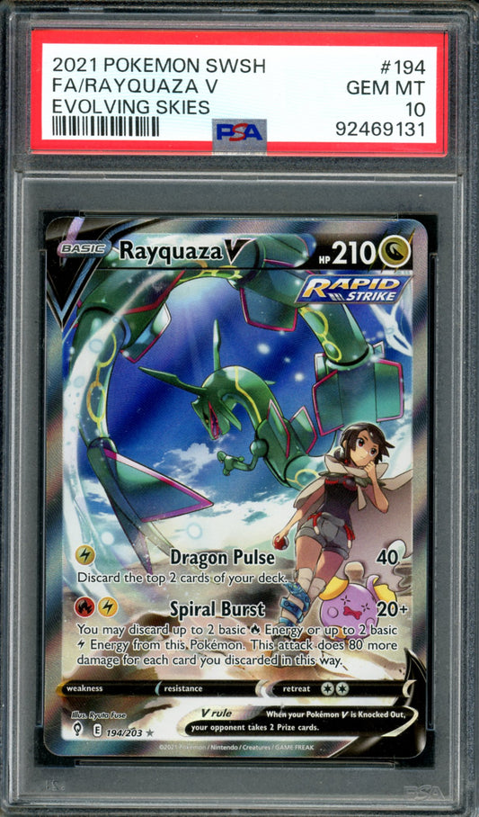 PSA 10 Rayquaza V (194/203) [Evolving Skies]