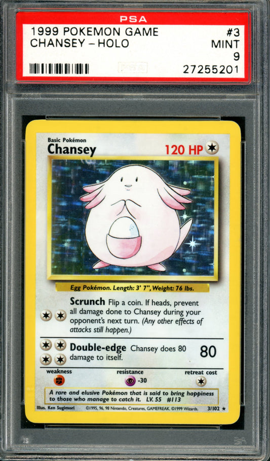 PSA 9 Chansey (3/102) [Base Set]
