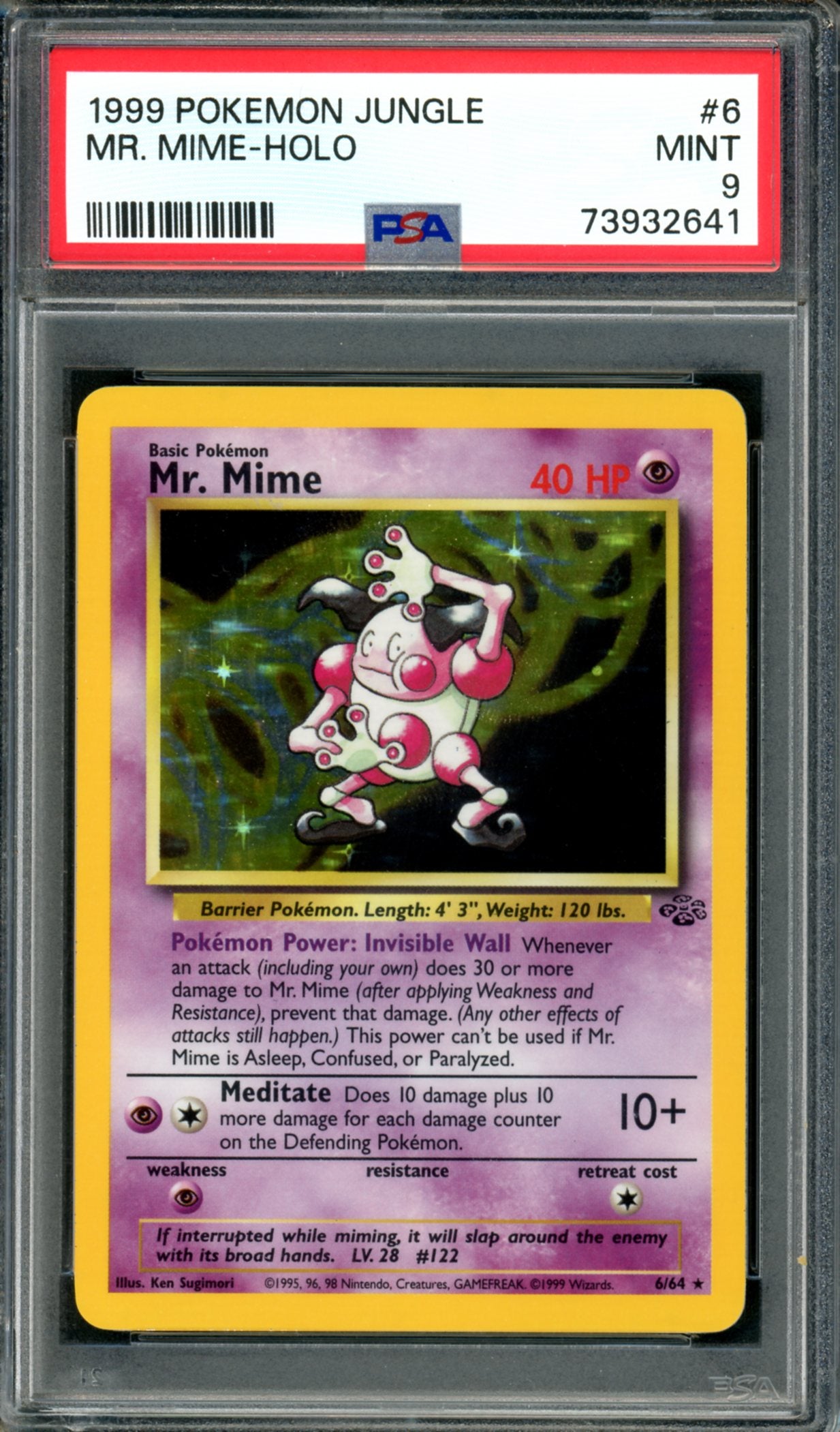 PSA 9 Mr Mime (6/64) [Jungle]