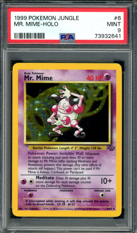 PSA 9 Mr Mime (6/64) [Jungle]