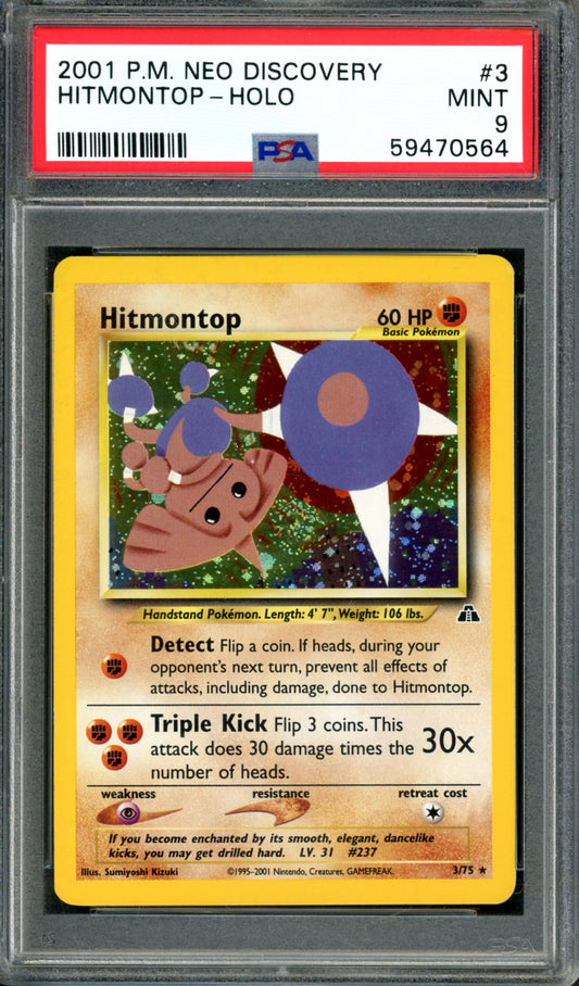 PSA 9 Hitmontop (3/75) [Neo Discovery]