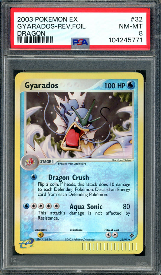 PSA 8 Gyarados Reverse Holo (32/97) [Dragon]
