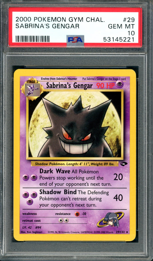 PSA 10 Sabrina's Gengar (29/132) [Gym Challenge]