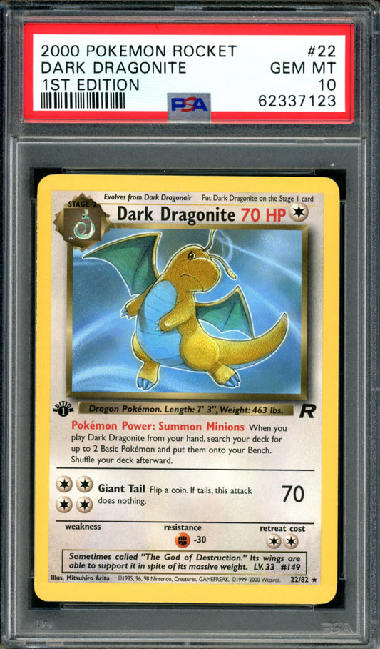 PSA 10 1st Edition Dark Dragonite (22/82) [Team Rocket]