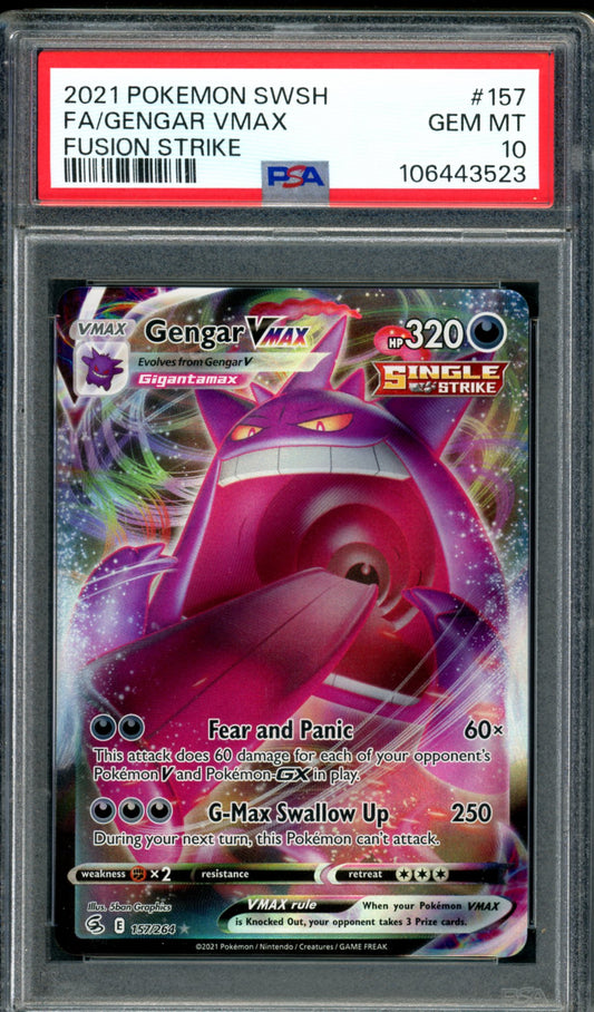 PSA 10 Gengar VMAX (157/264) [Fusion Strike]