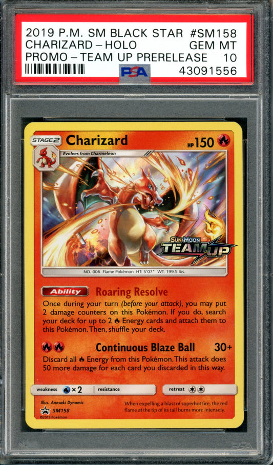 PSA 10 Charizard (SM158) [Black Star Promo]
