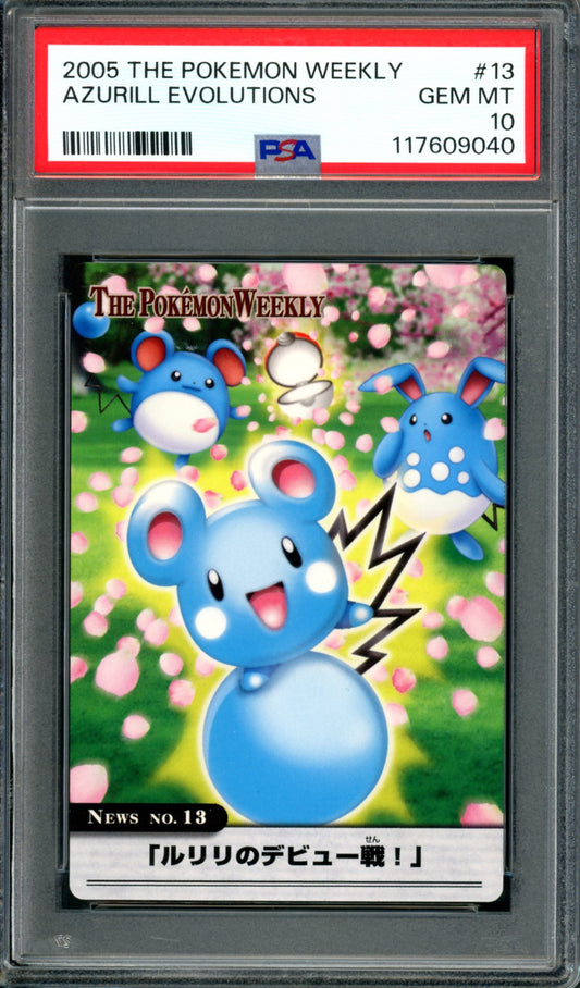 PSA 10 Azurill Evolutions (13) [Japanese The Pokemon Weekly]