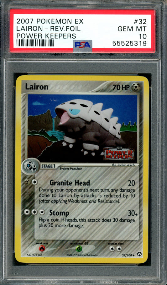 PSA 10 Lairon Reverse Holo (32/108) [Power Keepers]