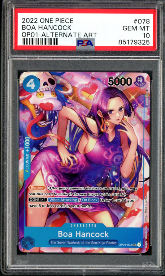 PSA 10 Boa Hancock Alternate Art (OP01-078) [Romance Dawn]